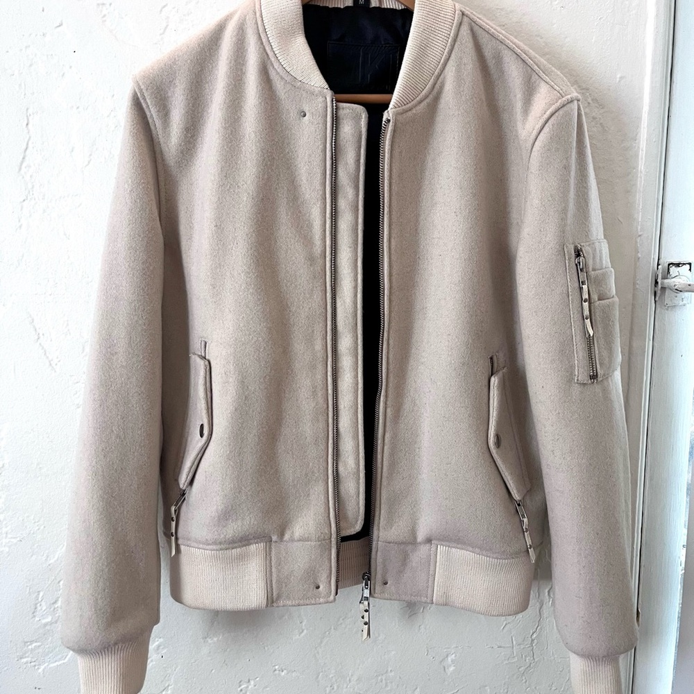 MKI Miyuki Zoku Men’s Wool Bomber Jacket Medium Off White
